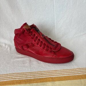 Bally Red Sneakers mid rise Leather Design